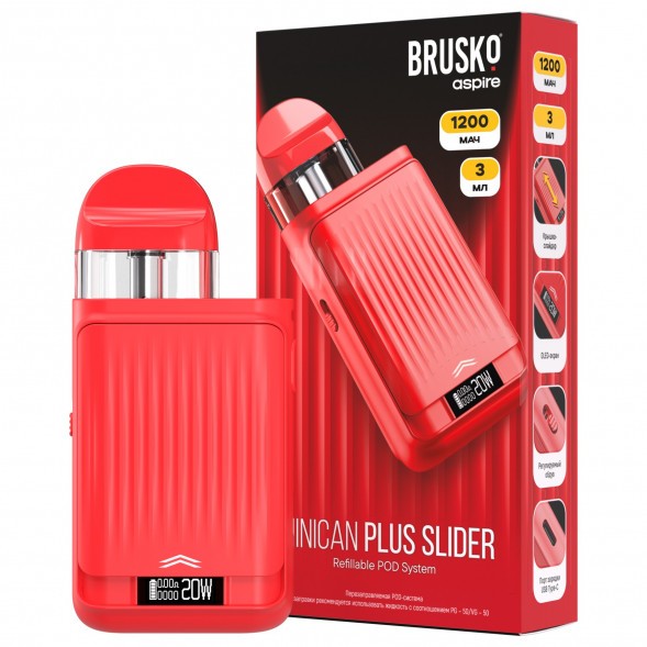 Электронная сигарета Brusko - Minican Plus Slider (Красный) купить в Перми