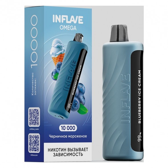 INFLAVE OMEGA - Черничное Мороженое (Blueberry Ice Cream, 10000 затяжек) купить в Перми
