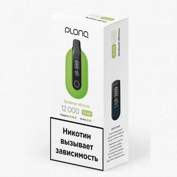 PLONQ ULTRA - Зелёное Яблоко (12000 затяжек) купить в Перми
