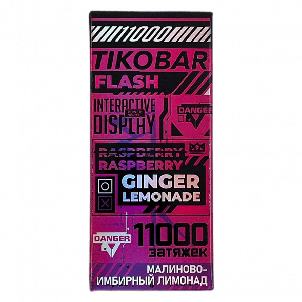 TIKOBAR FLASH - Малиново-Имбирный Лимонад (Raspberry Ginger Lemonade, 11000 затяжек) купить в Перми