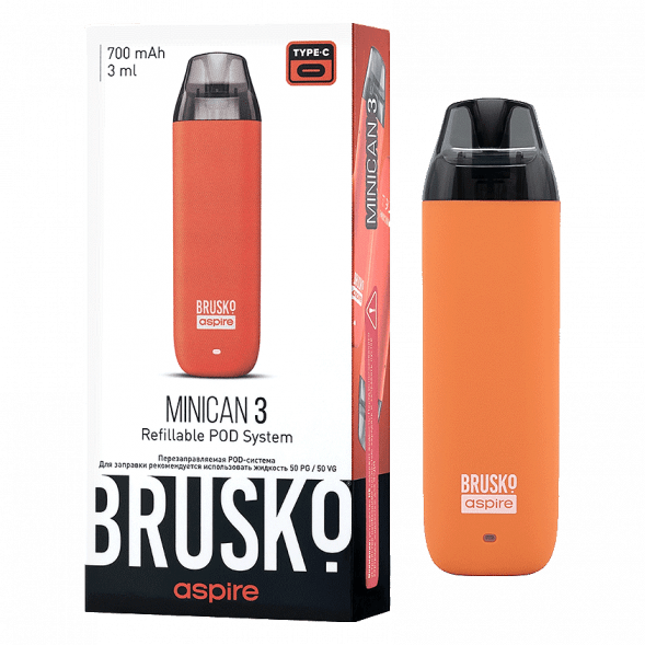 Электронная сигарета Brusko - Minican 3 (700 mAh, Оранжевый) купить в Перми