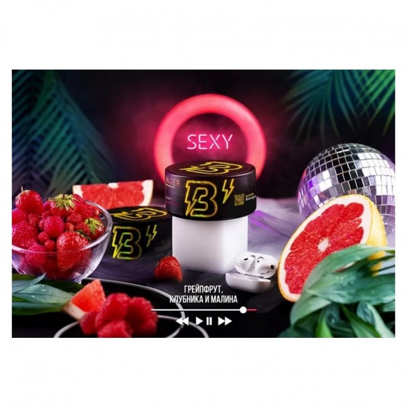 Табак Banger - Sexy (Грейпфрут, Клубника, Малина, 100 грамм) купить в Перми