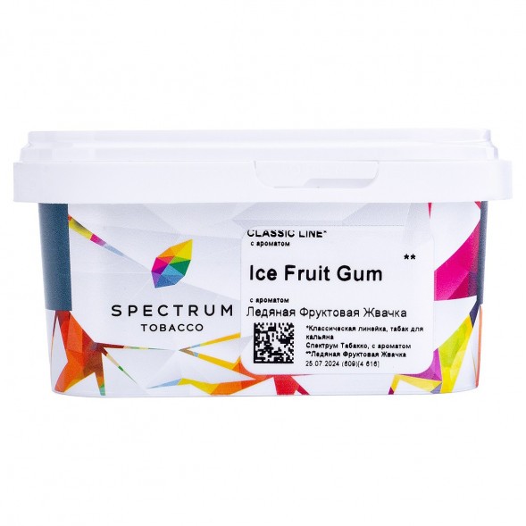 Табак Spectrum - Ice Fruit Gum (Ледяная Фруктовая Жвачка, 200 грамм) купить в Перми