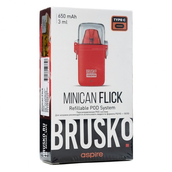 Электронная сигарета Brusko - Minican Flick (Красный) купить в Перми