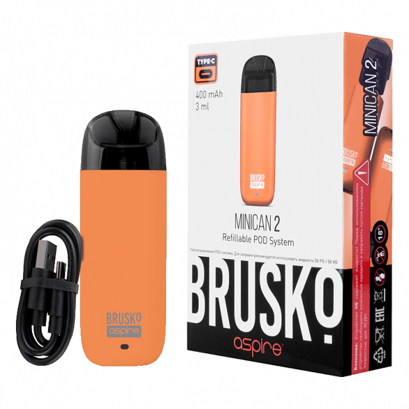 Электронная сигарета Brusko - Minican 2 (400 mAh, Оранжевый) купить в Перми