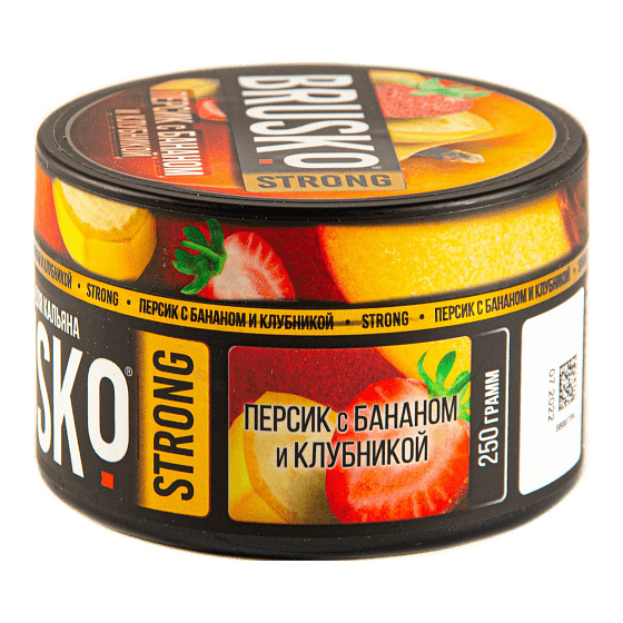 Смесь Brusko Strong - Персик с Бананом и Клубникой (250 грамм) купить в Перми