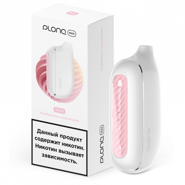 PLONQ MAX - Клубничное Мороженое (6000 затяжек) купить в Перми