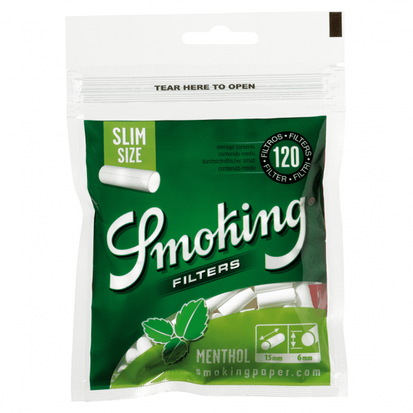 Фильтры для самокруток Smoking - Slim Menthol (120 штук, 15x6 мм) купить в Перми