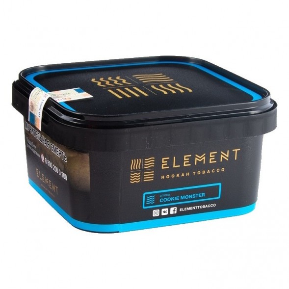 Табак Element Вода - Cookie Monster (Земляничное Печенье, 200 грамм) купить в Перми