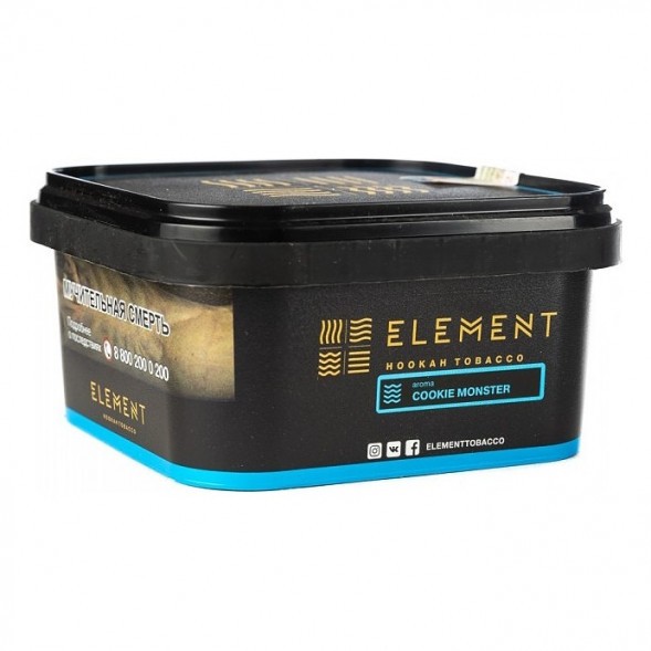 Табак Element Вода - Cookie Monster (Земляничное Печенье, 200 грамм) купить в Перми