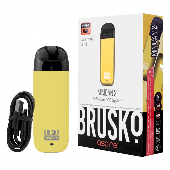 Электронная сигарета Brusko - Minican 2 (400 mAh, Жёлтый) купить в Перми