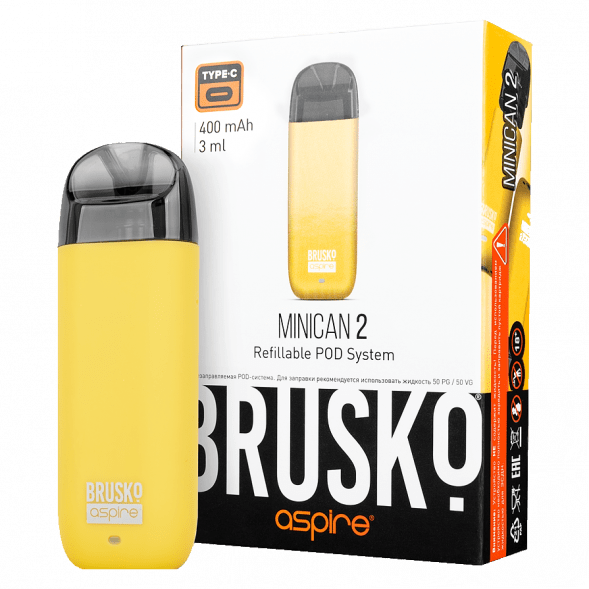 Электронная сигарета Brusko - Minican 2 (400 mAh, Жёлтый) купить в Перми
