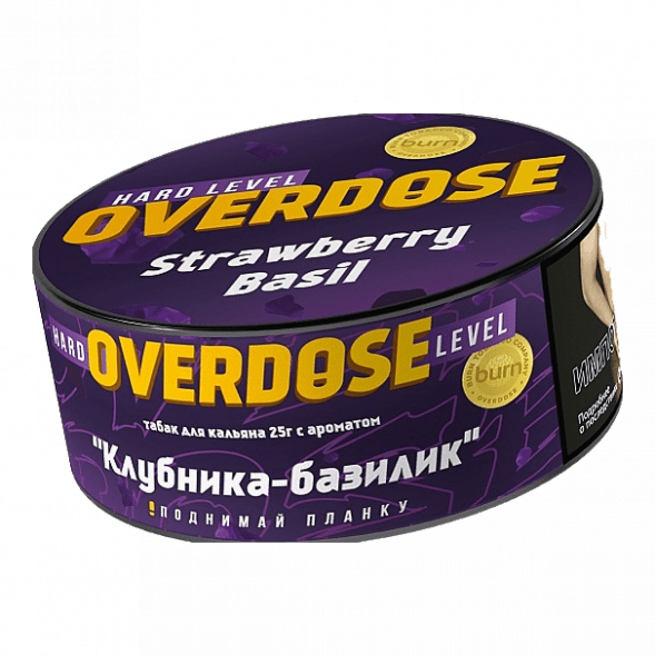 Табак Overdose - Strawberry Basil (Клубника-Базилик, 25 грамм) купить в Перми