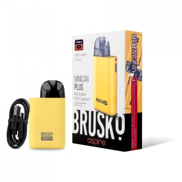 Электронная сигарета Brusko - Minican Plus (850 mAh, Жёлтый) купить в Перми