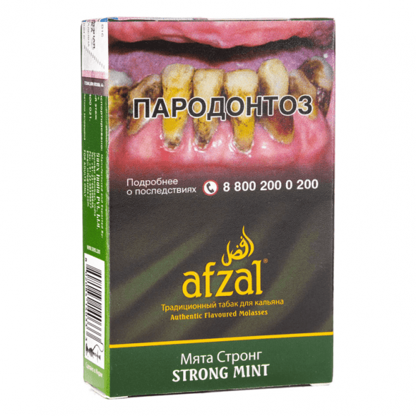 Табак Afzal - Strong Mint (Мята Стронг, 40 грамм) купить в Перми