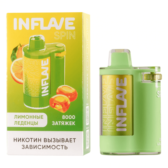 INFLAVE SPIN - Лимонные Леденцы (8000 затяжек) купить в Перми