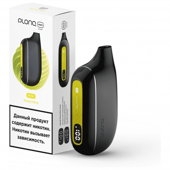 PLONQ MAX SMART - Лимон Мята (8000 затяжек) купить в Перми