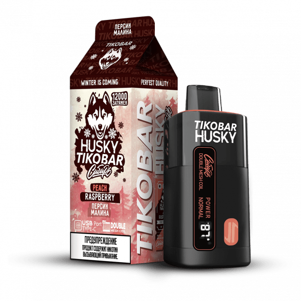 TIKOBAR HUSKY Сибирь - Персик Малина (Peach Raspberry, 12000 затяжек) купить в Перми