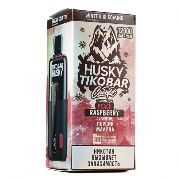 TIKOBAR HUSKY Сибирь - Персик Малина (Peach Raspberry, 12000 затяжек) купить в Перми