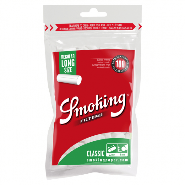 Фильтры для самокруток Smoking - Regular Classic Long (100 штук, 22x8 мм) купить в Перми