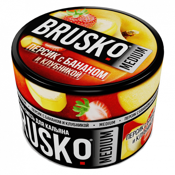 Смесь Brusko Medium - Персик с Бананом и Клубникой (50 грамм) купить в Перми