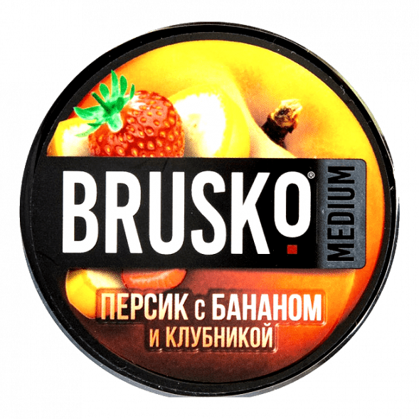 Смесь Brusko Medium - Персик с Бананом и Клубникой (50 грамм) купить в Перми