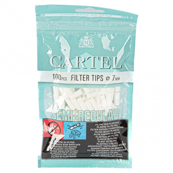 Фильтры для самокруток Cartel - Semi Regular (100 штук, 15х7 мм) купить в Перми