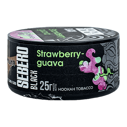 Табак Sebero Black - Strawberry Guava (Клубника и Гуава, 25 грамм) купить в Перми