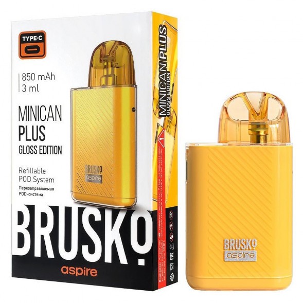 Электронная сигарета Brusko - Minican Plus Gloss Edition (850 mAh, Жёлтый) купить в Перми
