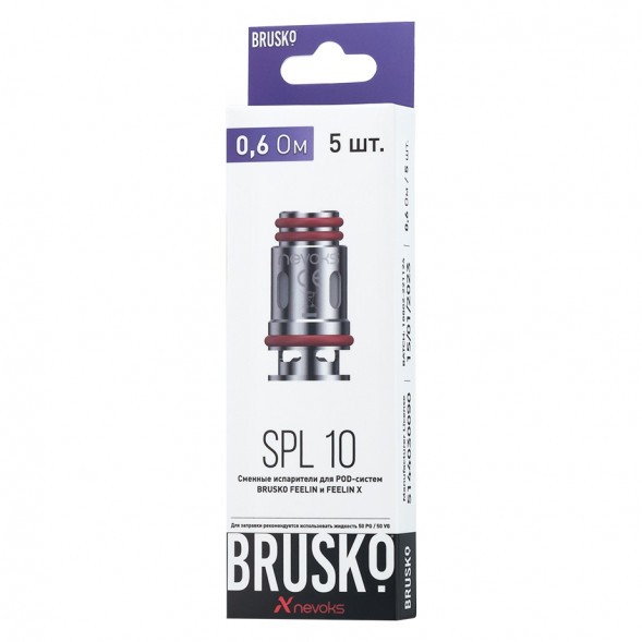 Испарители для Brusko Feelin (SPL-10, 0.6 Ом, 5 шт.) купить в Перми
