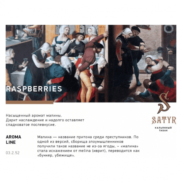 Табак Satyr - Raspberry (Малина, 200 грамм) купить в Перми