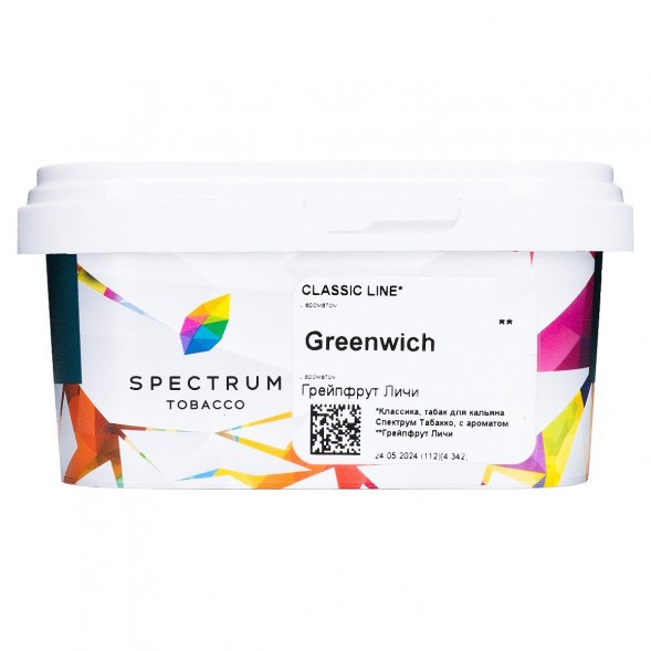 Табак Spectrum - Greenwich (Грейпфрут Личи, 200 грамм) купить в Перми