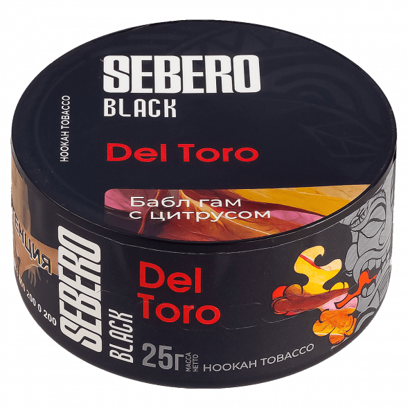 Табак Sebero Black - Del Toro (Бабл гам с Цитрусом, 25 грамм) купить в Перми