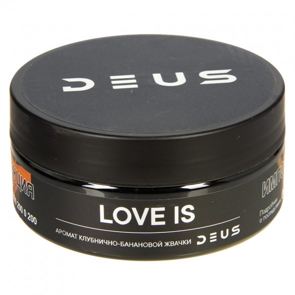 Табак Deus - Love Is (Клубнично-Банановая Жвачка, 100 грамм) купить в Перми