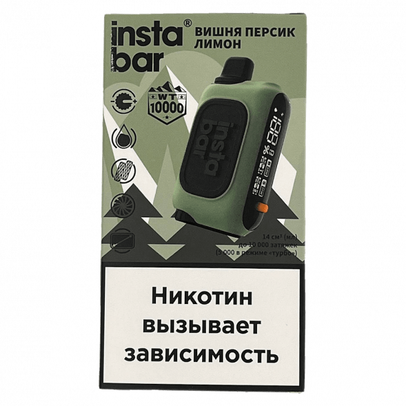 PLONQ INSTABAR WT - Вишня Персик Лимон (Cherry Peach Lemon, 10000 затяжек) купить в Перми