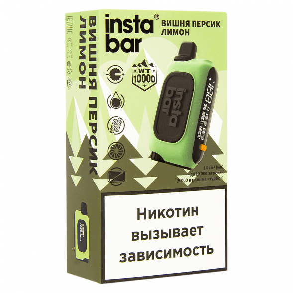 PLONQ INSTABAR WT - Вишня Персик Лимон (Cherry Peach Lemon, 10000 затяжек) купить в Перми