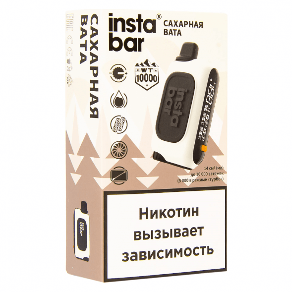 PLONQ INSTABAR WT - Сахарная Вата (Blue Cotton Candy, 10000 затяжек) купить в Перми