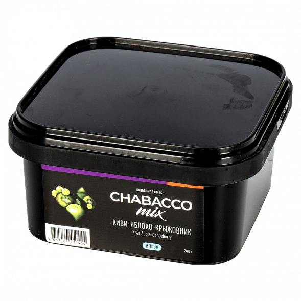 Смесь Chabacco MIX MEDIUM - Kiwi Apple Gooseberry (Киви Яблоко Крыжовник, 200 грамм) купить в Перми