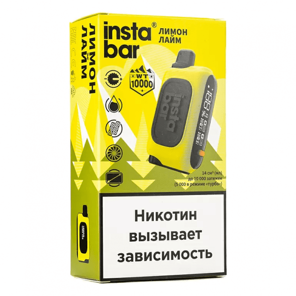 PLONQ INSTABAR WT - Лимон Лайм (Lemon Lime Ice, 10000 затяжек) купить в Перми