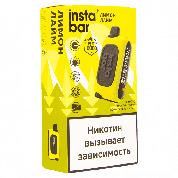 PLONQ INSTABAR WT - Лимон Лайм (Lemon Lime Ice, 10000 затяжек) купить в Перми