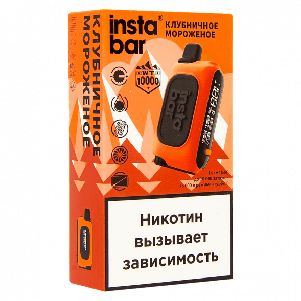 PLONQ INSTABAR WT - Клубничное Мороженое (Strawberry Ice Cream, 10000 затяжек) купить в Перми