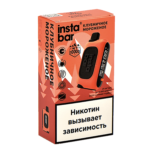 PLONQ INSTABAR WT - Клубничное Мороженое (Strawberry Ice Cream, 10000 затяжек) купить в Перми