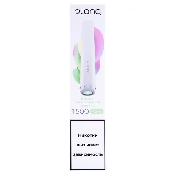 PLONQ PLUS - Кислая Виноградная Жвачка (1500 затяжек) купить в Перми