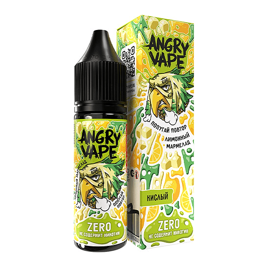 Жидкость Angry Vape Zero - Попугай Повтор (Лимонный Мармелад, 30 мл, без никотина) купить в Перми