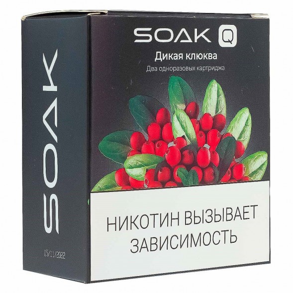 Картридж SOAK Q - Дикая Клюква (1500 затяжек х 2 шт.) купить в Перми