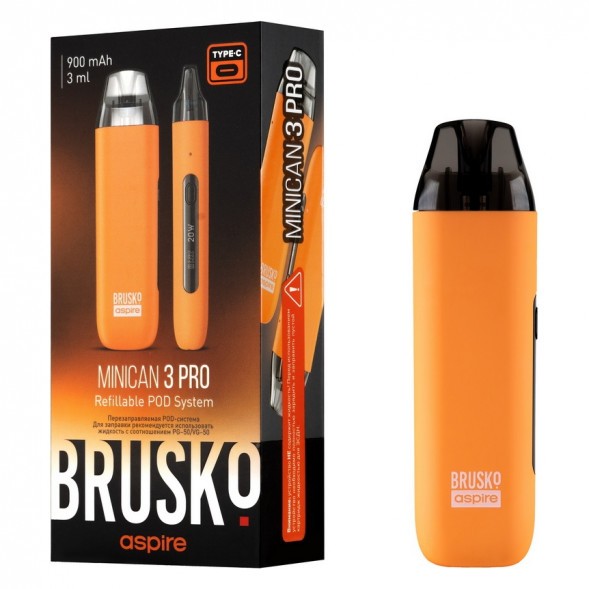 Электронная сигарета Brusko - Minican 3 PRO (900 mAh, Оранжевый) купить в Перми
